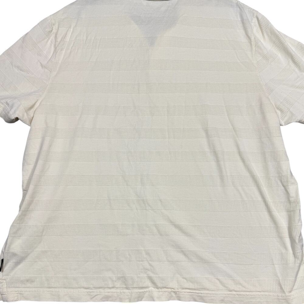 Ted Baker London Men’s Polo Shirt Size 7 (XL) White Textured Stripe Cotton Blend - Picture 4 of 8